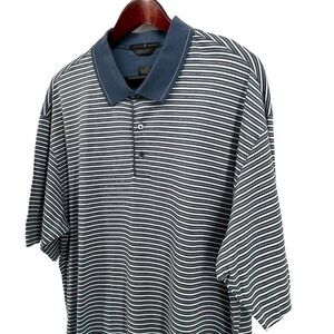 Tiger Woods Nike Mens Golf Polo Shirt Gray Striped XL 10538